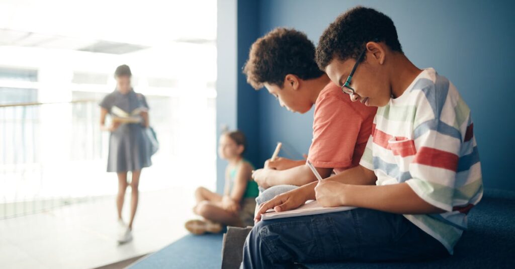 『夢中さ、きみに。』の世界観を象徴する、静かな高校生活と微妙な距離感を描いたビジュアル。