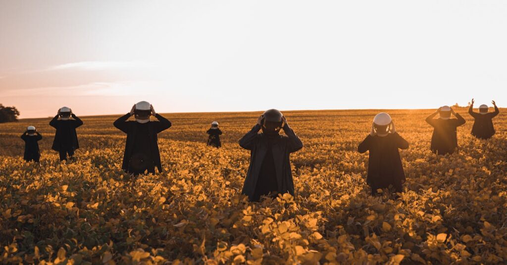 自然豊かな異世界で丁寧に料理を作る主人公。風景と食の温もりが感じられるシーン。