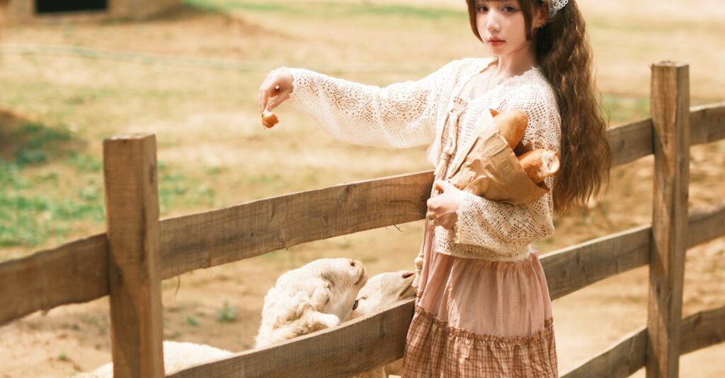 静かな村の日常の中に、小さなぬくもりが流れているような風景