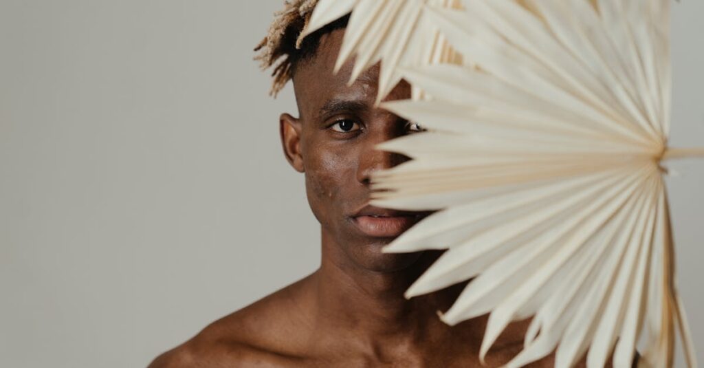 花にたとえた性格診断で自己肯定感を探るアニメ風のシーンイラスト。