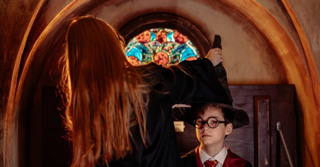 裏庭に光る扉のファンタジーイメージ