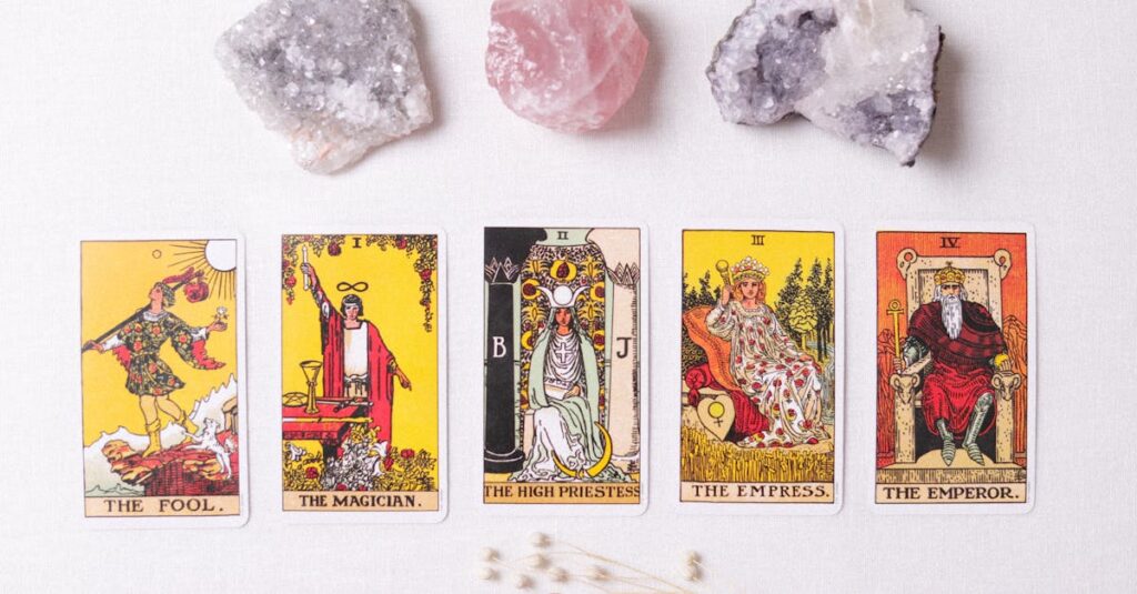 タロットカードの皇帝・女教皇・戦車が象徴するキャラクター性のイメージ