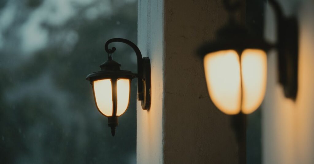 夜の窓辺に並ぶ三つのランタン。それぞれ少しだけ違う温かな光を放っている。静かで、受け入れるような美しさ。