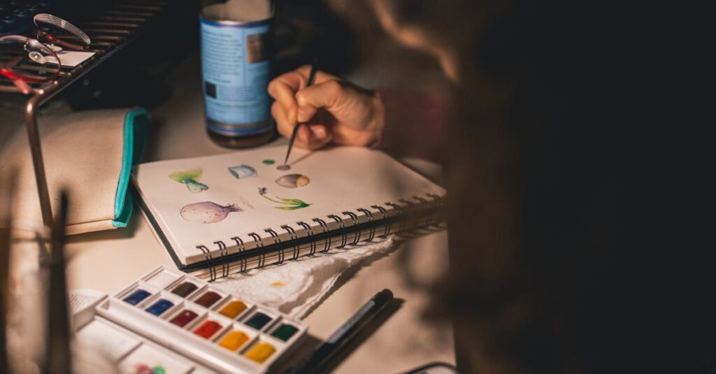 多才でやわらかな雰囲気の人を描いた水彩イラスト