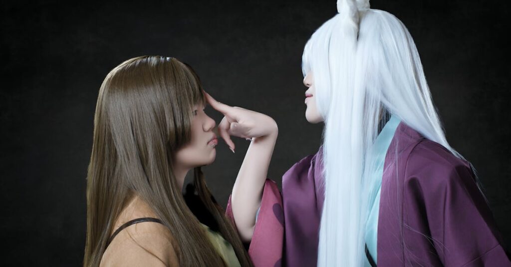 アニメキャラ診断であなたと相性の良いキャラを占う楽しいシーン。