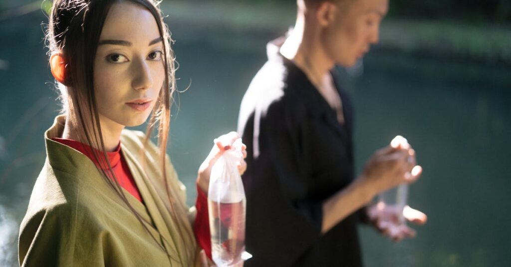 不器用だけど心を通わせる高校生カップルの穏やかな漫画のワンシーン