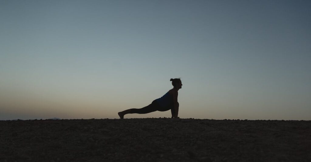 夕暮れにたたずむ女性のシルエット。弱さを抱えながらもまっすぐ立つ姿のイメージ