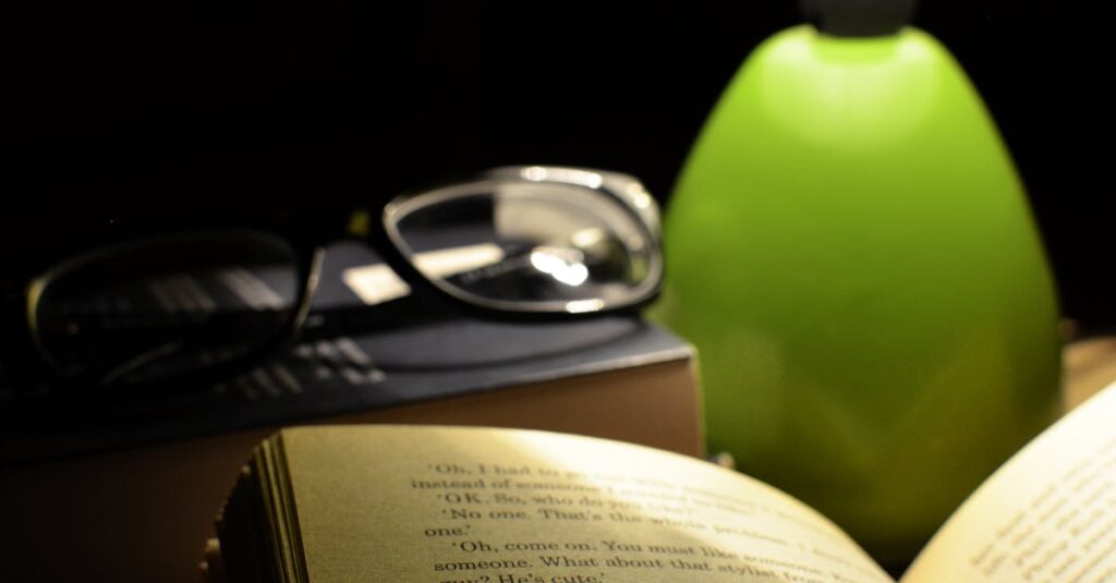 自分だけの言葉と静かに向き合う、夜の読書のイメージ
