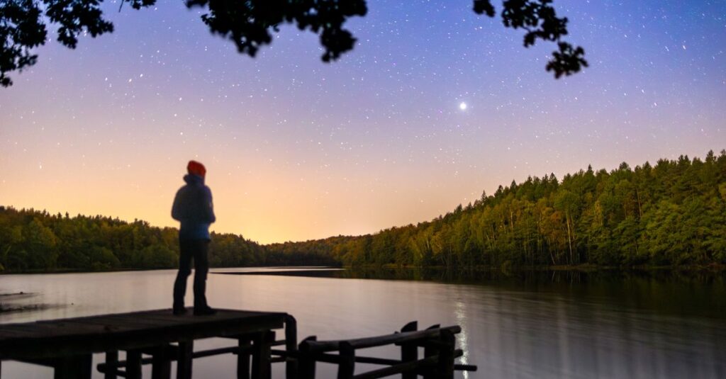 夜空の星を静かに見上げる人。好きなキャラクターは、自分の中にある何かを映しているのかもしれない。