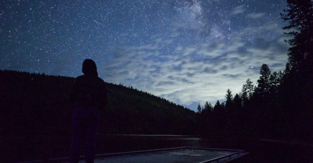 夜空の星を静かに見上げる人。好きなキャラクターは、自分の中にある何かを映しているのかもしれない。