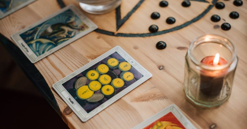 朝の静かな時間に一枚のカードと向き合う、内省のイメージ