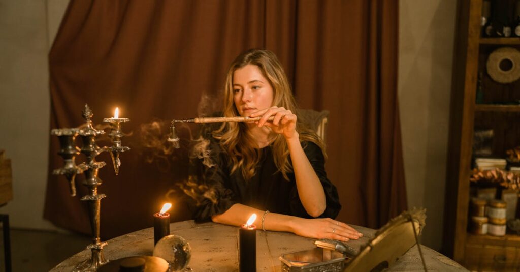 禅タロットを使って手放しワークを実践している女性の落ち着いた時間