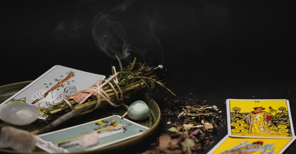 禅タロットのLetting Goカードから静かな癒しを感じている女性