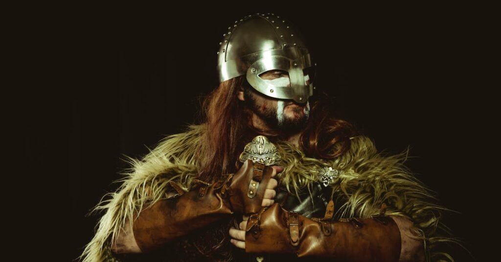 やわらかな光の中で震えながら立つ若い戦士。怖がりのまま、それでも一歩踏み出す。