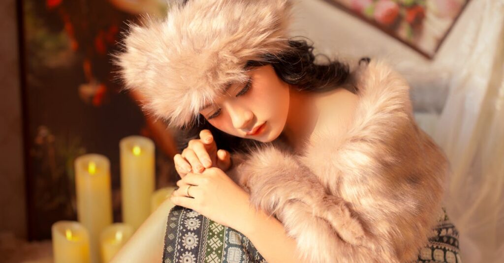 やわらかな光の中でそっと微笑むエルフの女性。感情を知ることは、誰かを愛すること。