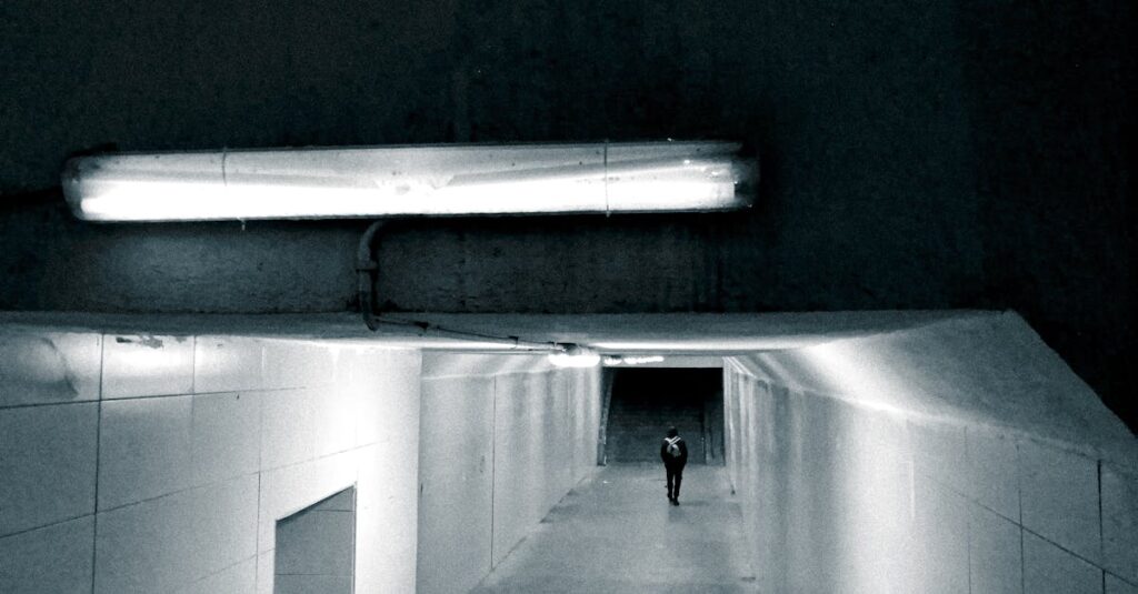暗い道をひとり歩く人。誰かを守りたいという想いだけを胸に進むことは、とても孤独な行為だ。