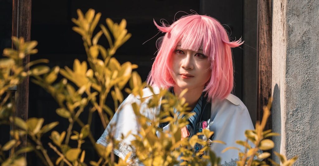 静かに、でも確かに前を向き始めるアニメキャラクター。森の色タイプは、内側からゆっくり再生していく。