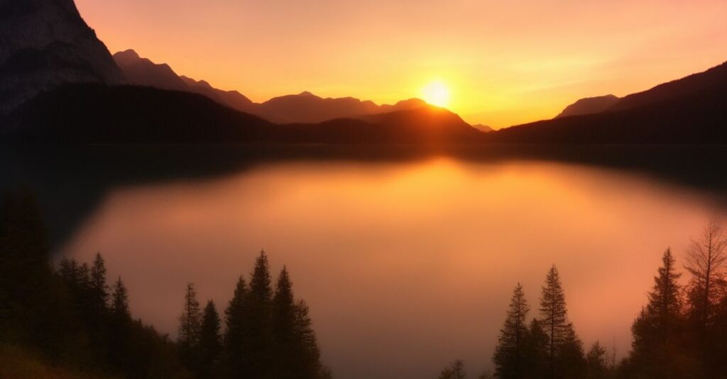夕暮れの分かれ道に立つ旅人。いくつもの未来を想像できる心を象徴する風景。