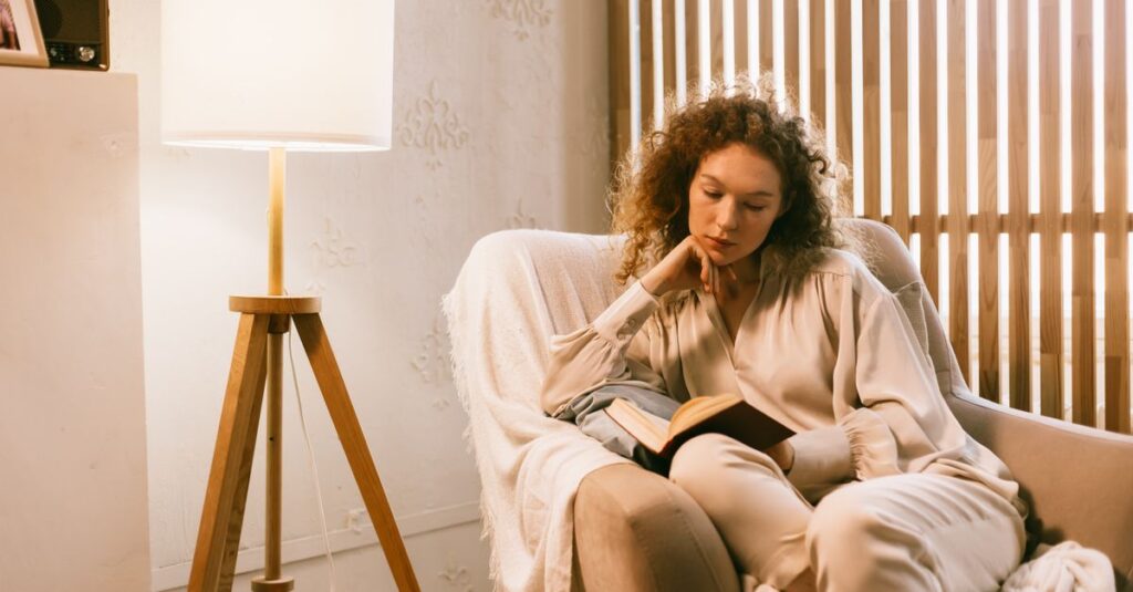 soft night lamp notebook quiet self care peaceful