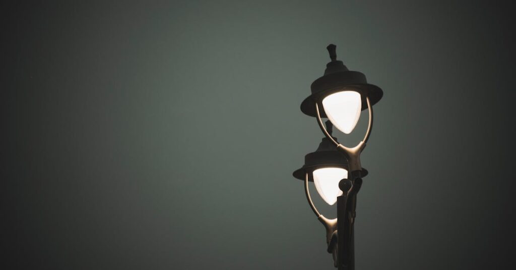 two gentle lights apart in quiet dusk atmosphere