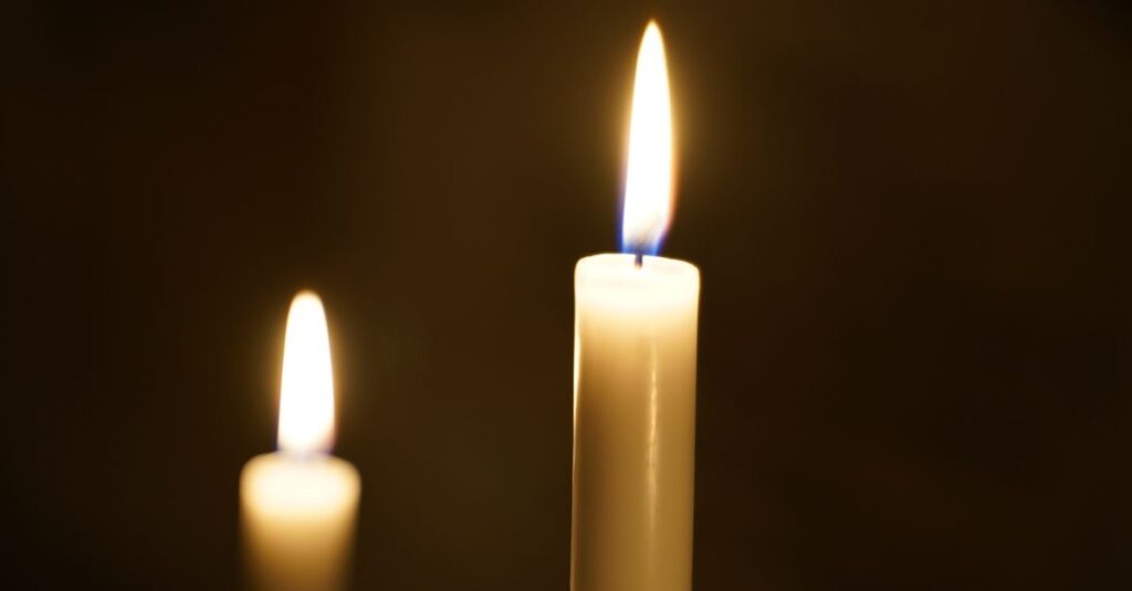 two gentle lights apart in quiet dusk atmosphere