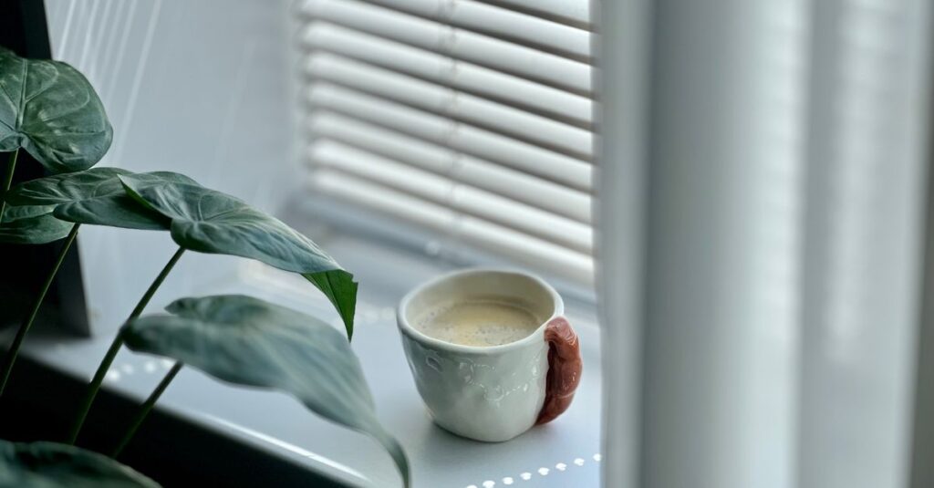 warm drink window light quiet peaceful morning calm