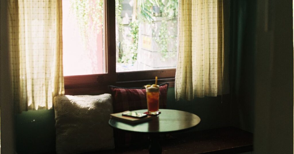 warm drink notebook window light quiet safe place