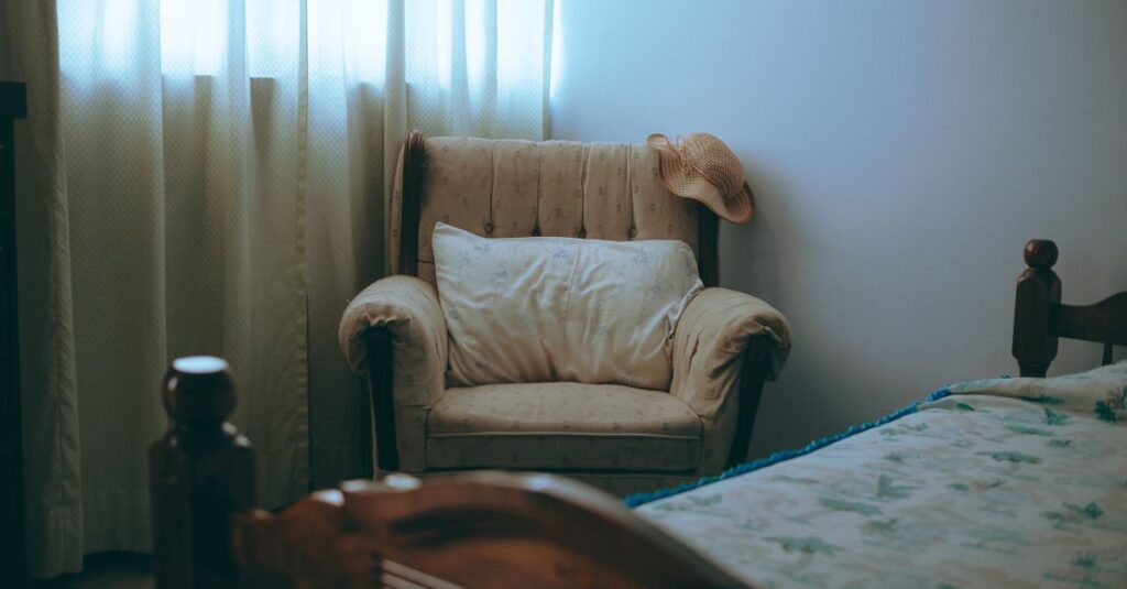 quiet room soft light holding back feelings calm atmosphere