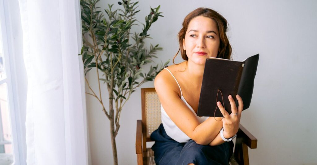 soft window light open notebook quiet self dialogue