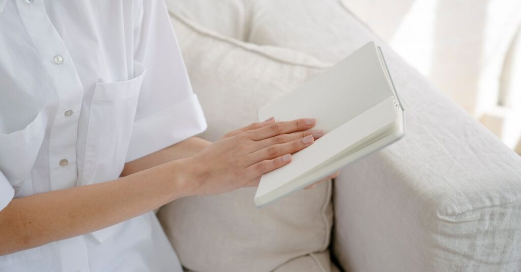 quiet notebook soft light gentle reflection calm room