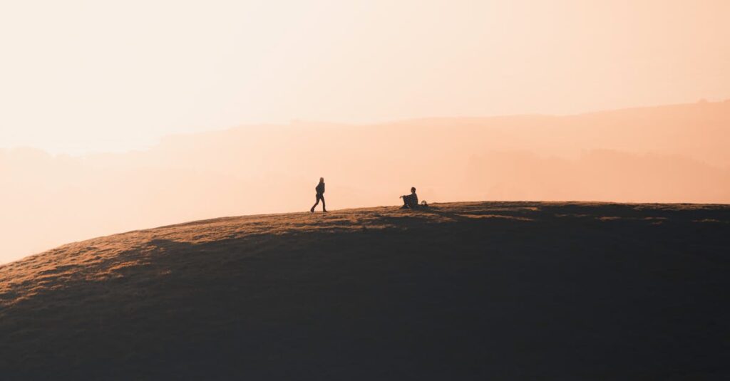 やわらかな光の中で静かに向き合う二人。余白リーディングの雰囲気を象徴する穏やかな風景。