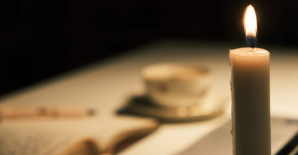 gentle tea light quiet companionship soft atmosphere