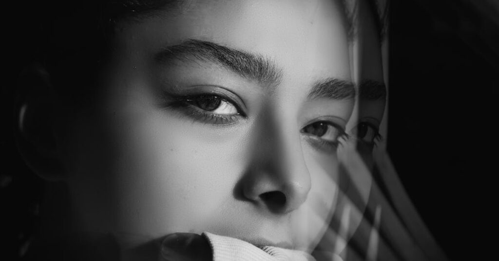 soft reflection light introspection calm emotional depth quiet