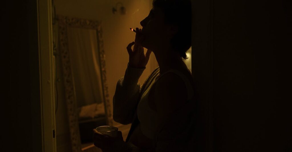 woman alone night quiet self frustration soft light gentle reflection calm