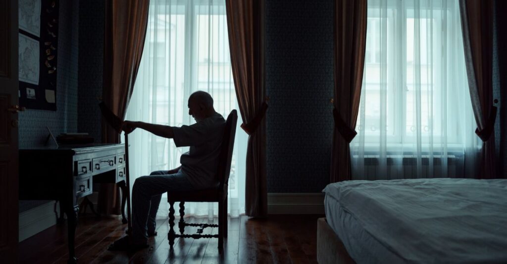 quiet room soft light sitting alone self reflection gentle calm healing atmosphere