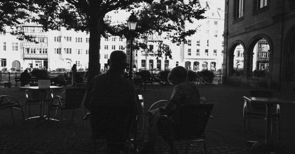 soft light two quiet figures gentle dialogue calm trust healing atmosphere